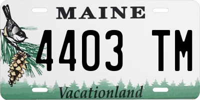 ME license plate 4403TM