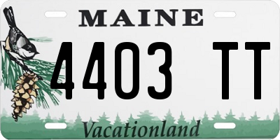 ME license plate 4403TT