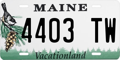 ME license plate 4403TW