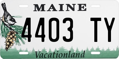 ME license plate 4403TY