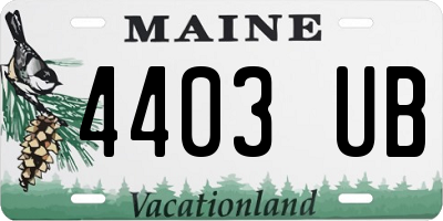 ME license plate 4403UB
