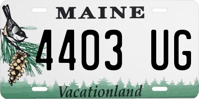 ME license plate 4403UG