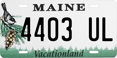 ME license plate 4403UL