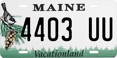 ME license plate 4403UU