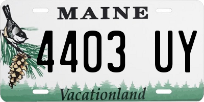 ME license plate 4403UY