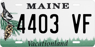 ME license plate 4403VF