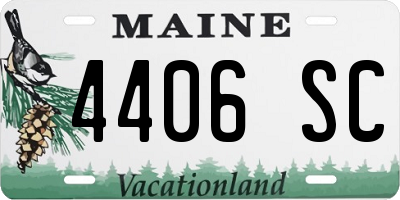ME license plate 4406SC