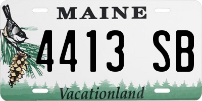 ME license plate 4413SB