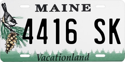 ME license plate 4416SK