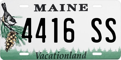 ME license plate 4416SS