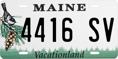 ME license plate 4416SV