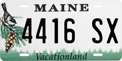ME license plate 4416SX
