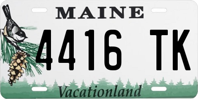 ME license plate 4416TK