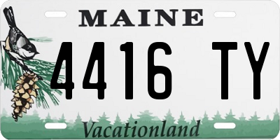 ME license plate 4416TY