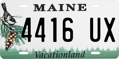 ME license plate 4416UX