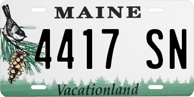 ME license plate 4417SN