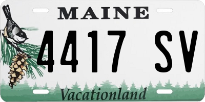 ME license plate 4417SV