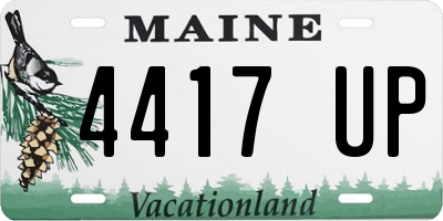 ME license plate 4417UP