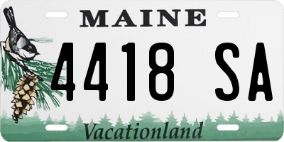 ME license plate 4418SA