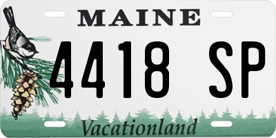 ME license plate 4418SP