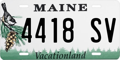 ME license plate 4418SV
