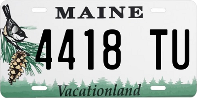 ME license plate 4418TU