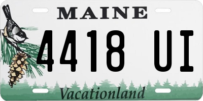 ME license plate 4418UI