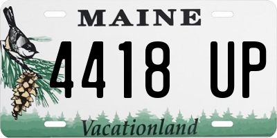 ME license plate 4418UP