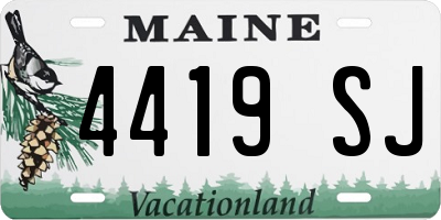ME license plate 4419SJ