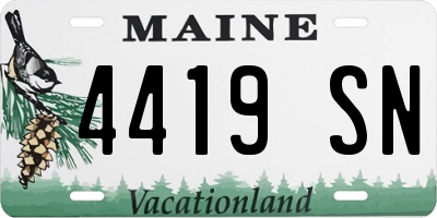 ME license plate 4419SN