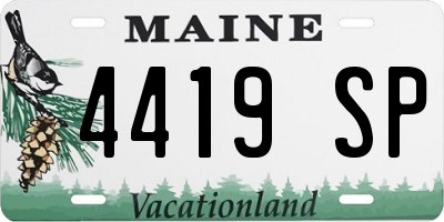 ME license plate 4419SP