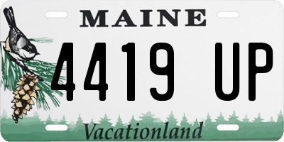 ME license plate 4419UP