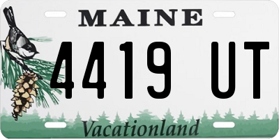 ME license plate 4419UT