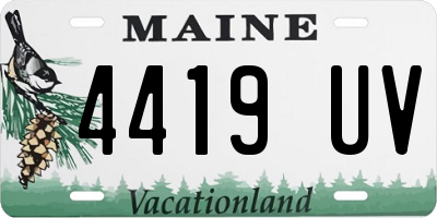 ME license plate 4419UV