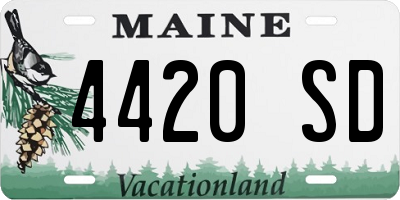 ME license plate 4420SD