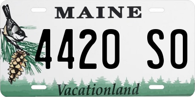 ME license plate 4420SO