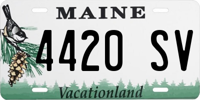 ME license plate 4420SV