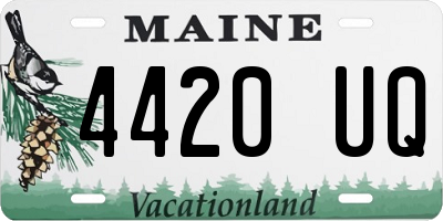 ME license plate 4420UQ