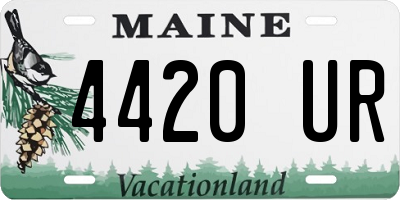 ME license plate 4420UR