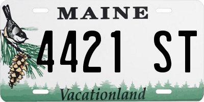 ME license plate 4421ST