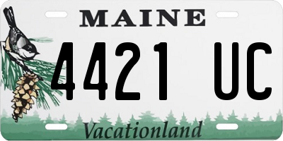 ME license plate 4421UC