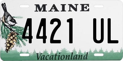 ME license plate 4421UL