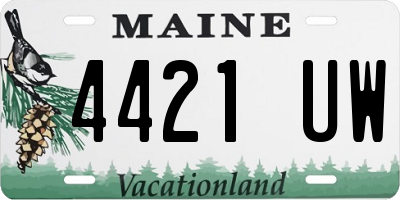 ME license plate 4421UW