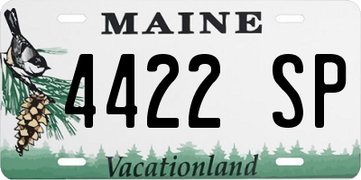 ME license plate 4422SP