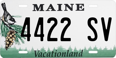ME license plate 4422SV