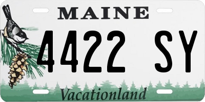 ME license plate 4422SY