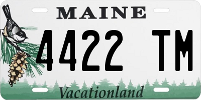 ME license plate 4422TM