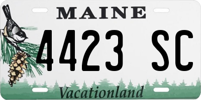 ME license plate 4423SC