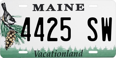 ME license plate 4425SW