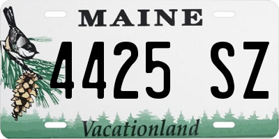 ME license plate 4425SZ